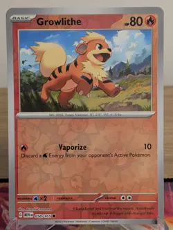 GROWLITHE 058/165 COMMON 151 POKEMON REVERSE HOLO NM - Image 1