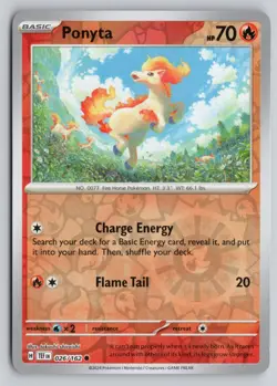 PONYTA 026/162 COMMON TEMPORAL FORCES POKEMON REVERSE HOLO NM - Image 1