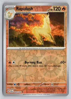 RAPIDASH 20/142 UNCOMMON STELLAR CROWN POKEMON REVERSE HOLO NM - Image 1