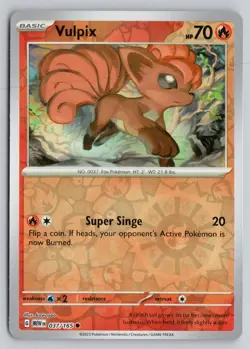 VULPIX 037/165 COMMON 151 POKEMON REVERSE HOLO NM - Image 1