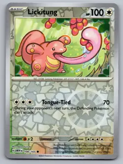 LICKITUNG 108/165 COMMON 151 POKEMON REVERSE HOLO NM - Image 1