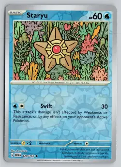 STARYU 120/165 COMMON 151 POKEMON REVERSE HOLO NM - Image 1