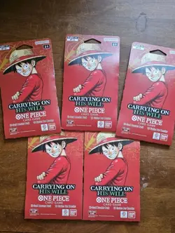 One Piece TCG OP-13 Carrying On His Will Sleeved Booster Pack Lot of 5 Sealed - Image 1