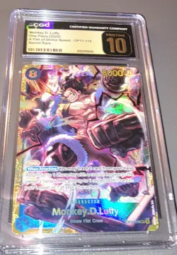 One Piece Monkey D. Luffy OP11-118 Secret Rare Pristine 10 - Image 1