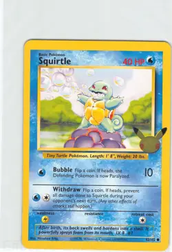 Squirtle 63/102 Common Base Set Unlimited Pokemon NM (Jumbo Card) - Image 1