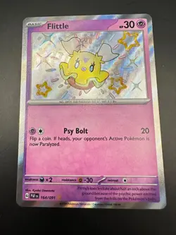 Pokemon Card Flittle 164/091 SV Paldean Fates Baby Shiny Rare - Image 1