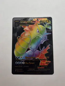 Black Foil Gyarados VMAX Rainbow Fan Art Display Vmax Card NM - Image 1