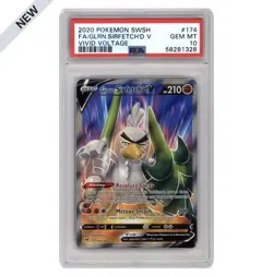 2020 Pokemon Swsh FA Galarian Sirfetch’d V Vivid Voltage 174 PSA 10 Gem Mint - Image 1