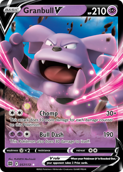 Granbull V 57/172 Rare Holo V | Brilliant Stars | Pokemon Card - Image 1