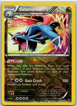 Salamence 64/101 Holo Rare Plasma Blast Pokemon Reverse Holo - Image 1