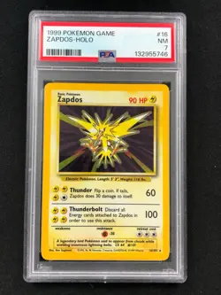 Pokemon 1999 Zapdos 16/102 Holo PSA 7 - Image 1