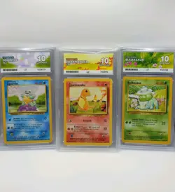 Pokemon 1999 Base Set Starter ACE 10 Bundle - Squirtle, Charmander, Bulbasaur - Image 3