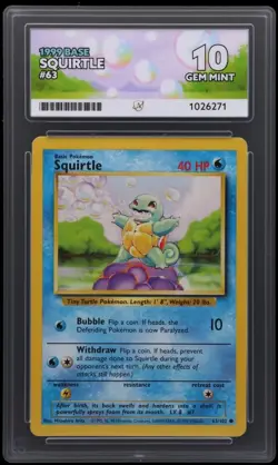 Pokemon 1999 Base Set Starter ACE 10 Bundle - Squirtle, Charmander, Bulbasaur - Image 5