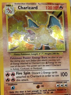 pokemon WOTC Charizard 4/102 Base Set Holo 1999 MP plus. - Image 2