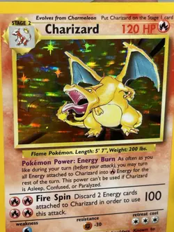 pokemon WOTC Charizard 4/102 Base Set Holo 1999 MP plus. - Image 3