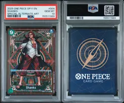 ONE PIECE SHANKS 2025 OP11-A FIST OF DIVINE SPEED #004 SPECIAL ALT ART PSA 10 - Image 3