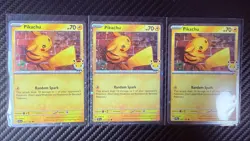 Pokemon Day Pikachu Promo 051/162 Cosmos Holo Lot Of 3 Near Mint Pokemon Cards - Image 1