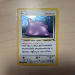 DITTO 1999 Fossil Pokemon Holo-Rare Unlimited Card #3/62 - Image 1