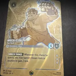 Disney Lorcana Wreck-It Ralph Ham Hands Foil Card 220/204 Dreamborn Hero - Image 2