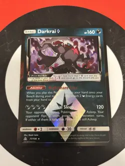 Pokemon Darkrai TCG Card 77/156 Prism Star Rare, SM Ultra Prism, LP Condition - Image 1