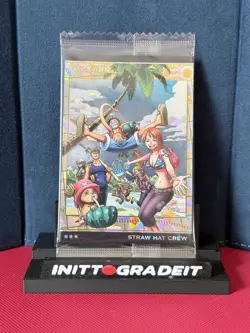 Straw Hat Crew Luffy Nami Zoro One Piece Sealed Wafer Card No.8-23 SR Holo - Image 1