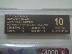 2022 ONE PIECE ROMANCE DAWN Japanese PROMOS FRANKIE UC BGS 10 Black Label - Image 3