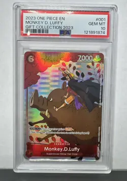 PSA 10 Gem Mint Luffy Gift Collection 2023 #001 One Piece Card Game English - Image 1