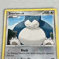 Snorlax 37/130 Diamond & Pearl Regular Rare Pokemon Card LP - Image 3
