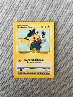 Graduation Pikachu Diploma Promo Fun Card Pokemon - Image 1
