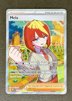 Mela 140/131 Full Art Trainer Prismatic Evolutions Pokemon Card TCG NM+ - Image 1