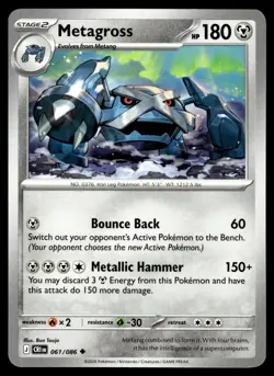 4x Metagross 061/086 Uncommon ME04: Chaos Rising Pokemon Near Mint Playset - Image 1