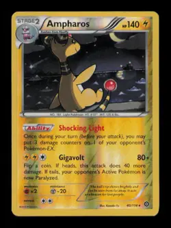 REVERSE HOLO AMPHAROS RARE HOLO 40/114 MP POKEMON - Image 1