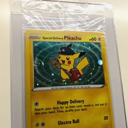 Special Delivery Pikachu sealed Pokemon Sword & Shield Promo Cards SWIRL Mint - Image 2