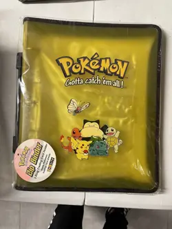 Pokemon Zip Binder Vintage Giallo Official Nintendo Folder Toysite Raccoglitore - Image 1