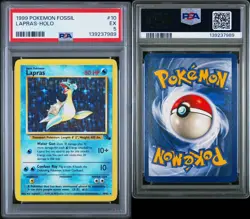 Pokemon TCG Lapras 10/62 Fossil Holo Rare PSA 5 EX Vintage 1999 WOTC - Image 3
