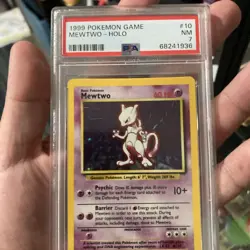 1999 Pokemon Game Mewtwo Holo PSA 7 - Image 3