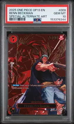 One Piece Carrying on His Will OP13 - Benn Beckman #009 Special Alt Art - PSA 10 - Image 2