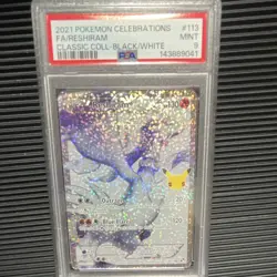 Pokemon TCG Reshiram 113/114 Celebrations Classic Collection EN PSA 9 Holo 2021 - Image 1