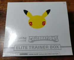Pokemon Celebrations ETB Box Sealed 25th Anniversary New Pokemon Cards Sealed - Image 1