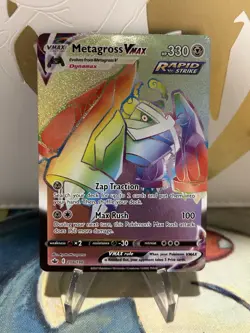 Metagross VMAX 208/198 Rare Rainbow Chilling Reign Pokemon NM - Image 1