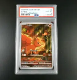 2025 POKEMON MEG EN-MEGA EVOLUTION ILLUSTRATION RARE #138 VULPIX PSA 10 - Image 1