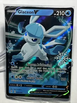Pokemon PTCG Glaceon V 2023 Holiday Advent Snowflake Stamp Promo 040/203 Sealed - Image 1