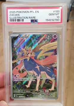 Pokemon Zacian 100/094 Me02: Phantasmal Flames Illustration Rare PSA 10 - Image 1