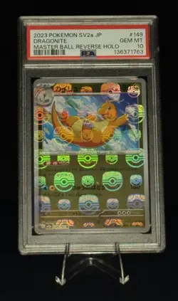 2023 Pokemon SV2a 151 Dragonite 149/165 Japanese Master Ball Reverse Holo PSA 10 - Image 1
