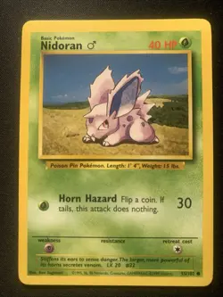 Pokemon TCG Nidoran Base Set 55/102 Regular Unlimited Common Nm - Image 1