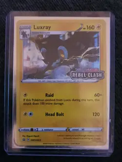 Luxray SWSH023 Pokemon TCG Sword & Shield Promo LP BSP Rebel Clash Stamp - Image 1