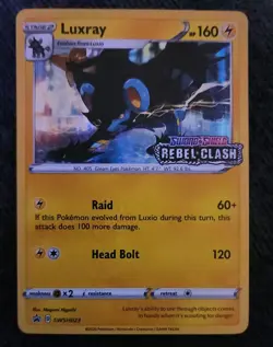 Luxray SWSH023 Pokemon TCG Sword & Shield Promo LP BSP Rebel Clash Stamp - Image 5