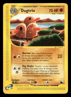 Dugtrio 52/144 Common Skyridge Pokemon Near Mint - Image 1