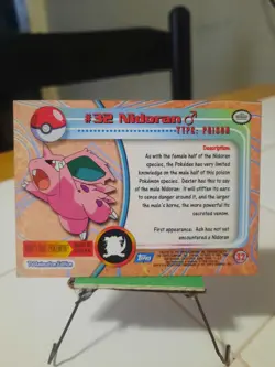 1999 Pokemon Card Topps 32 Nidoran Series 1 Blue Label Vintage NM Nintendo - Image 2