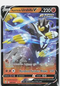 Rapid Strike Urshifu V 087/163 Holo V Rare Battle Styles Pokemon Near Mint - Image 1